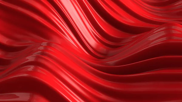 Fundo Vermelho Luxo Com Tecido Voador Renderização Ilustração — Fotografia de Stock