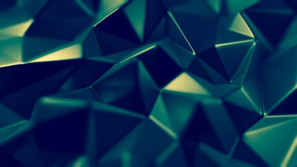 Groene Kristallen Achtergrond Met Driehoeken Weergave Illustratie — Stockfoto