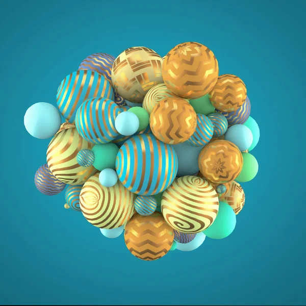 お祭り 積極的 ボールと明るい背景 3Dレンダリング 3Dイラスト — ストック写真