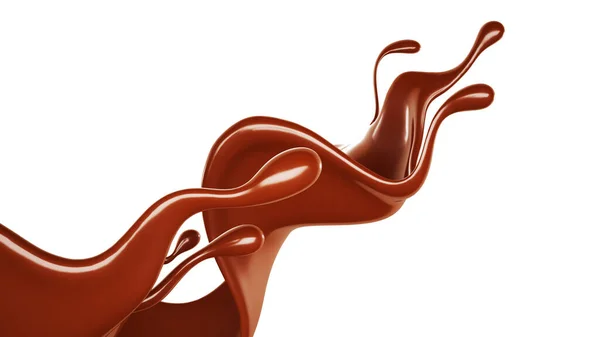 Goccio Cioccolato Rendering Illustrazione — Foto Stock