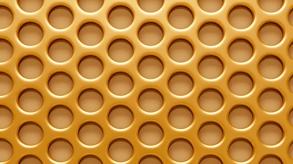 Altın arka plan ızgarası. 3d görüntüleme, 3d illüstrasyon.