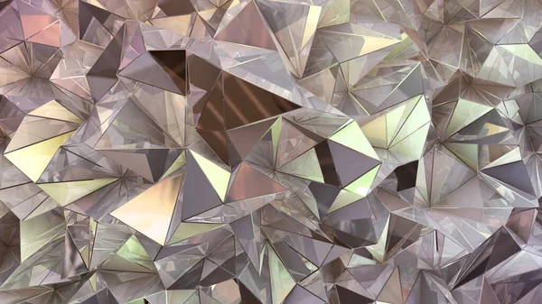 Üçgenli kristal zemin. 3d görüntüleme, 3d illüstrasyon.