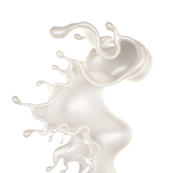 Chorrito Líquido Blanco Espeso Representación Ilustración —  Fotos de Stock