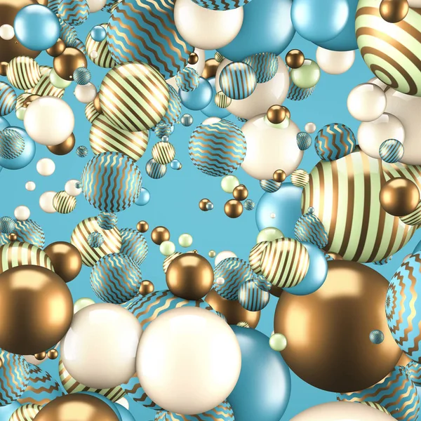 Neşeli, pozitif, taşaklı, parlak bir arka plan. 3d görüntüleme, 3d illüstrasyon.