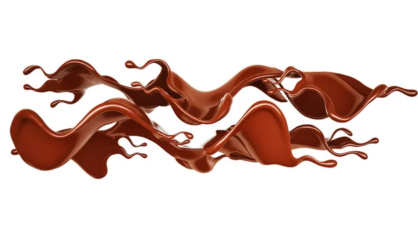 Chocolate Salpicado Renderização Ilustração — Fotografia de Stock