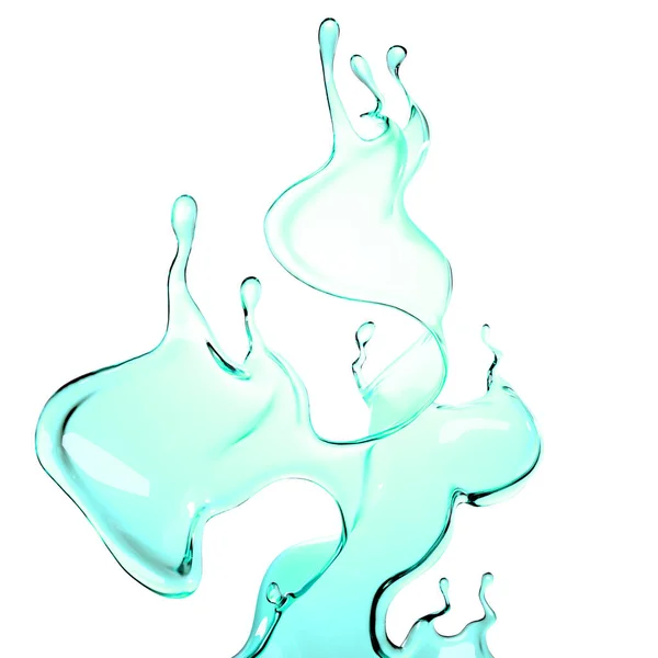 Une Éclaboussure Liquide Transparent Vert Rendu Illustration — Photo