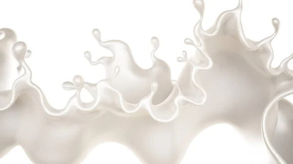 Splash Thick White Liquid Rendering Illustration — Stock Photo, Image