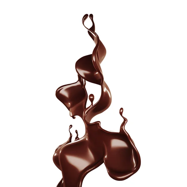 Des Éclaboussures Chocolat Rendu Illustration — Photo