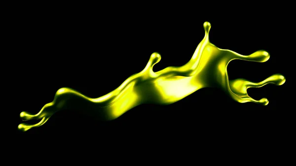 Şatafatlı Altın Bir Sıvı Sıçraması Görüntüleme Illüstrasyon — Stok fotoğraf
