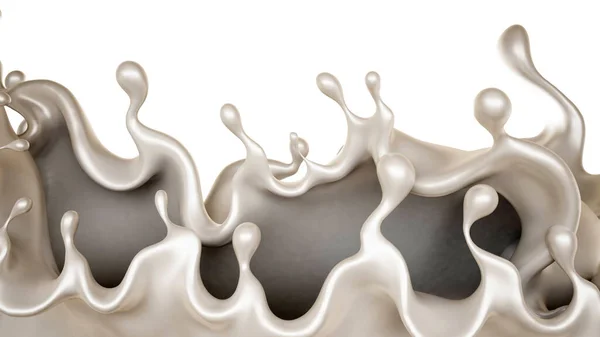 Splash Thick White Liquid Rendering Illustration — Stock Photo, Image