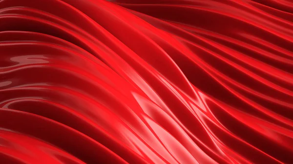 Lyxig Röd Bakgrund Med Flygande Tyg Återgivning Illustration — Stockfoto