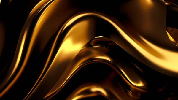 Luxuriöser Goldener Hintergrund Mit Satin Vorhängen Darstellung Illustration — Stockfoto