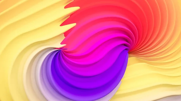 Abstract rainbow pastel shape. 3d rendering, 3d illustration.