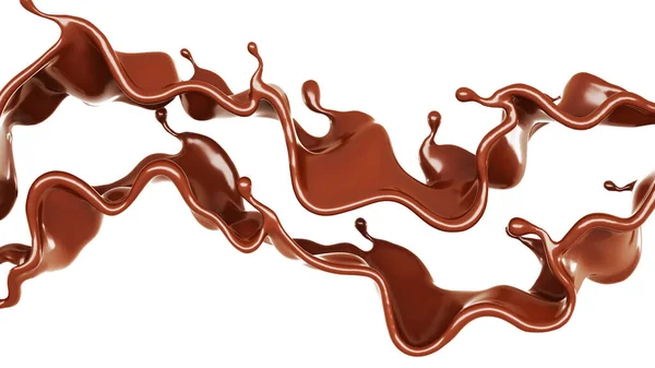 Goccio Cioccolato Rendering Illustrazione — Foto Stock