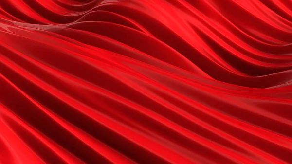 Роскошный Красный Фон Летающей Тканью Рендеринг Иллюстрация — стоковое фото