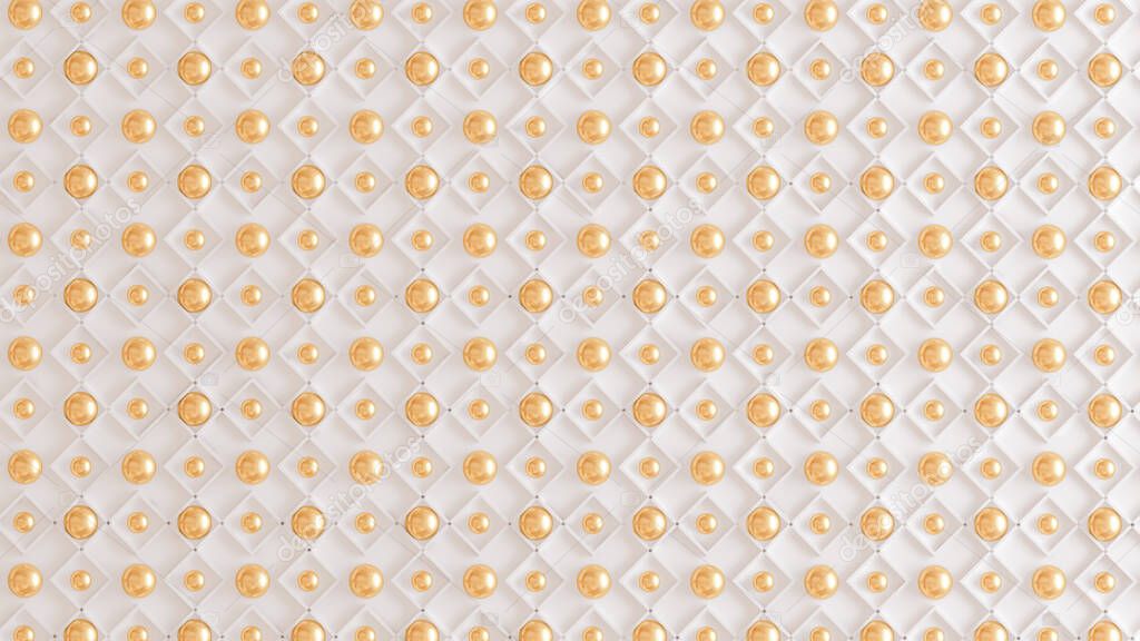 Architectural, interior pattern, white, yellow, gold texture wall. 3d rendering, 3d illustration.
