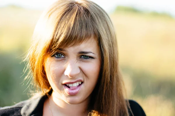 Portrait of happy Caucasian appearance girl