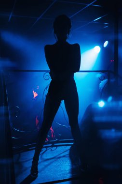 bir gece kulübünde sahnede poz dansçı