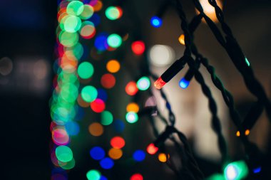 Noel ağacı garland renkli ışıklar ile