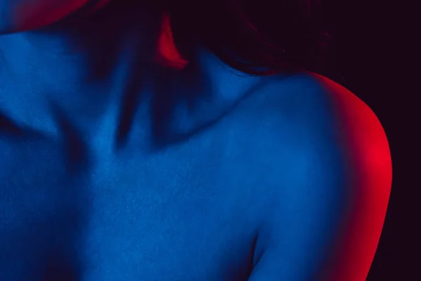 Shoulder and clavicle with the neck of the girl close-up — Stock Photo, Image