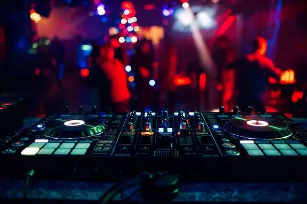 DJ mixer controller Board for mixing music in a nightclub Royalty Free Stock Photos