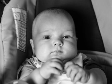 Kafkas erkek çocuk siyah beyaz portre