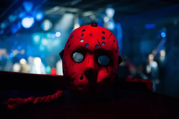 Masque Jack de costume d'Halloween avec lumière rouge — Photo