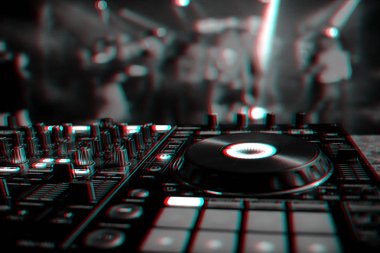 professional DJ controller for mixing electronic music clipart