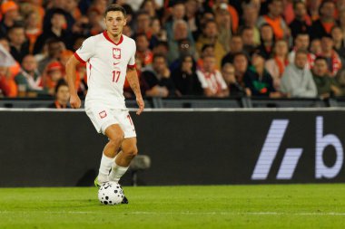 Bartosz Slisz, Hollanda ve Polonya milli takımları arasında oynanan Dünya Kupası 2026 Avrupa ön eleme maçında görüldü (Maciej Rogowski / Ball Raw Images)