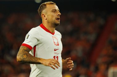 Kamil Grosicki, Hollanda ve Polonya milli takımları arasında oynanan 2026 Dünya Kupası ön eleme maçında görüldü (Maciej Rogowski / Ball Raw Images)