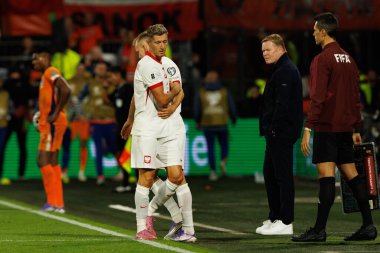 Robert Lewandowski, Hollanda ve Polonya milli takımları arasında oynanan Dünya Kupası 2026 Avrupa ön eleme maçında görüldü (Maciej Rogowski / Ball Raw Images)