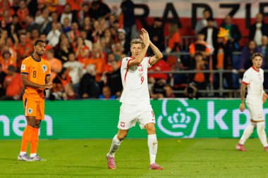 Robert Lewandowski, Hollanda ve Polonya milli takımları arasında oynanan Dünya Kupası 2026 Avrupa ön eleme maçında görüldü (Maciej Rogowski / Ball Raw Images)