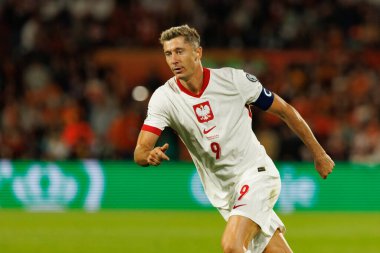 Robert Lewandowski, Hollanda ve Polonya milli takımları arasında oynanan Dünya Kupası 2026 Avrupa ön eleme maçında görüldü (Maciej Rogowski / Ball Raw Images)