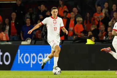 Bartosz Slisz, Hollanda ve Polonya milli takımları arasında oynanan Dünya Kupası 2026 Avrupa ön eleme maçında görüldü (Maciej Rogowski / Ball Raw Images)