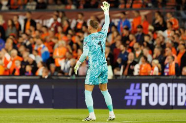 Bart Verbruggen, Hollanda ve Polonya milli takımları arasında oynanan 2026 Dünya Kupası ön eleme maçında görüldü (Maciej Rogowski / Ball Raw Images)