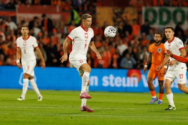Robert Lewandowski, Hollanda ve Polonya milli takımları arasında oynanan Dünya Kupası 2026 Avrupa ön eleme maçında görüldü (Maciej Rogowski / Ball Raw Images)