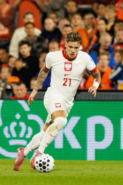 Nicola Zalewski, Hollanda ve Polonya milli takımları arasında oynanan Dünya Kupası 2026 Avrupa ön eleme maçında görüldü (Maciej Rogowski / Ball Raw Images)