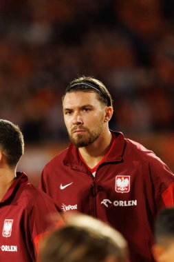 Przemyslaw Wisniewski, Hollanda ve Polonya milli takımları arasında oynanan Dünya Kupası 2026 Avrupa ön eleme maçında görüldü (Maciej Rogowski / Ball Raw Images)