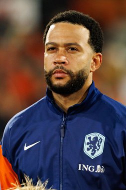 Memphis Depay, Hollanda ve Polonya milli takımları arasında oynanan Dünya Kupası 2026 Avrupa ön eleme maçında görüldü (Maciej Rogowski / Ball Raw Images)