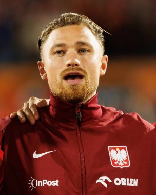 Matty Cash, Hollanda ve Polonya milli takımları arasında oynanan Dünya Kupası 2026 Avrupa ön eleme maçında görüldü (Maciej Rogowski / Ball Raw Images)