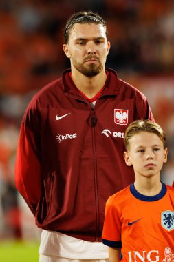 Przemyslaw Wisniewski, Hollanda ve Polonya milli takımları arasında oynanan Dünya Kupası 2026 Avrupa ön eleme maçında görüldü (Maciej Rogowski / Ball Raw Images)