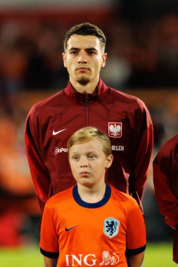 Jakub Kiwior, Hollanda ve Polonya milli takımları arasında oynanan 2026 Dünya Kupası ön eleme maçında görüldü (Maciej Rogowski / Ball Raw Images)