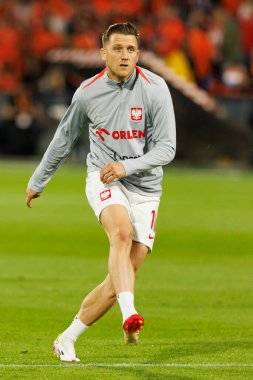 Piotr Zielinski, Hollanda ve Polonya milli takımları arasında oynanan Dünya Kupası 2026 Avrupa ön eleme maçında görüldü (Maciej Rogowski / Ball Raw Images)