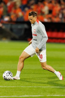 Piotr Zielinski, Hollanda ve Polonya milli takımları arasında oynanan Dünya Kupası 2026 Avrupa ön eleme maçında görüldü (Maciej Rogowski / Ball Raw Images)
