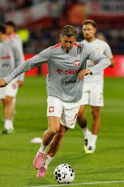 Robert Lewandowski, Hollanda ve Polonya milli takımları arasında oynanan Dünya Kupası 2026 Avrupa ön eleme maçında görüldü (Maciej Rogowski / Ball Raw Images)