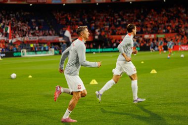 Robert Lewandowski, Hollanda ve Polonya milli takımları arasında oynanan Dünya Kupası 2026 Avrupa ön eleme maçında görüldü (Maciej Rogowski / Ball Raw Images)