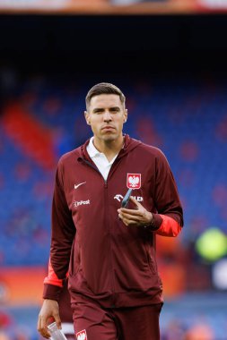 Jan Bednarek, Hollanda ve Polonya milli takımları arasında oynanan 2026 Dünya Kupası ön eleme maçında görüldü (Maciej Rogowski / Ball Raw Images)