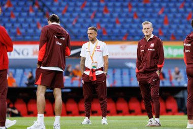 Kamil Grosicki ve Karol Swiderski, Hollanda ve Polonya milli takımları arasında oynanan 2026 Dünya Kupası ön eleme maçında görüldü (Maciej Rogowski / Ball Raw Images)