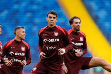 Jakub Kiwior, Polonya Milli Futbol Takımı 'nın 2026 Dünya Kupası öncesinde Finlandiya' ya karşı oynanan resmi basın toplantısı ve antrenmanı sırasında görüldü. (Maciej Rogowski / Ball Raw Images)