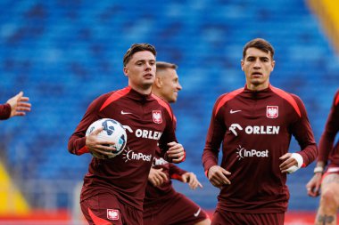 Nicola Zalewski, Polonya Milli Futbol Takımı 'nın 2026 Dünya Kupası öncesinde Finlandiya' ya karşı oynanan resmi basın toplantısı ve antrenmanı sırasında görüldü. (Maciej Rogowski / Ball Raw Images)